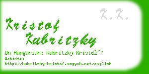 kristof kubritzky business card